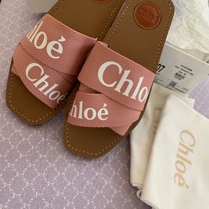 Pink Chloe Woody Ribbon Sandals